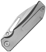 KB Knives Venom Top Linerlock Gray Ti - S90V Satin Sheepsfoot Blade, 3.5 Inch Blade, 4 Inch Closed, Titanium Handle by KB Knives