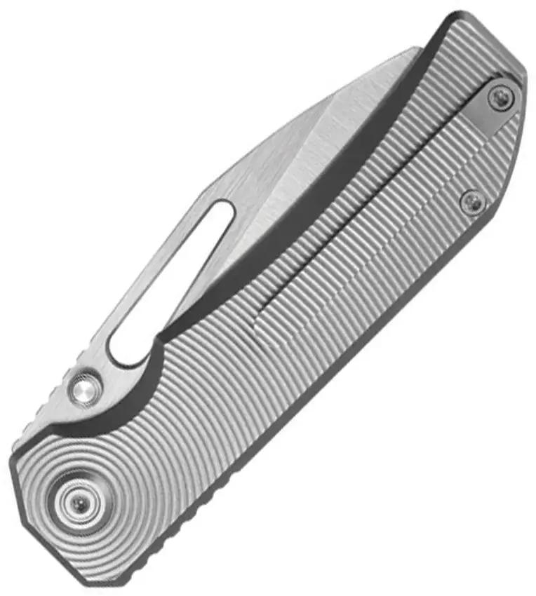 KB Knives Venom Top Linerlock Gray Ti - S90V Satin Sheepsfoot Blade, 3.5 Inch Blade, 4 Inch Closed, Titanium Handle by KB Knives