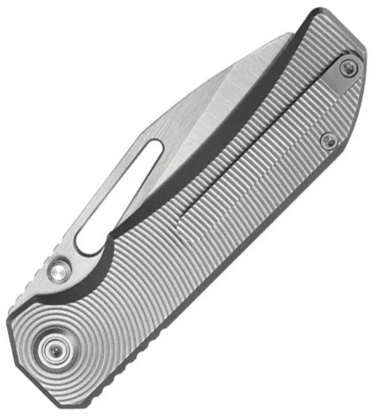 KB Knives Venom Top Linerlock Gray Ti - S90V Satin Sheepsfoot Blade, 3.5 Inch Blade, 4 Inch Closed, Titanium Handle by KB Knives