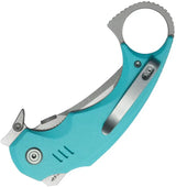 Kubey Jaw Karambit Linerlock Tiffany KU439B - 2.5in 14C28N Sandvik Stainless Tanto Blade, Tiffany Blue G10 Handle by Kubey