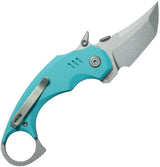 Kubey Jaw Karambit Linerlock Tiffany KU439B - 2.5in 14C28N Sandvik Stainless Tanto Blade, Tiffany Blue G10 Handle by Kubey