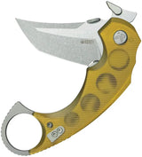 Kubey Jaw Karambit Linerlock Ultem KU439C - Compact 4.88in Closed Knife With 2.5in 14C28N Sandvik Tanto Blade by Kubey