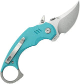 Kubey Jaw Pikal Karambit Linerlock KU440B - 2.5 Inch 14C28N Stainless Karambit Blade With Tiffany Blue G10 Handle by Kubey