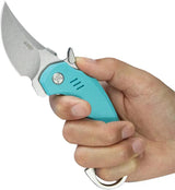 Kubey Jaw Pikal Karambit Linerlock KU440B - 2.5 Inch 14C28N Stainless Karambit Blade With Tiffany Blue G10 Handle by Kubey