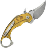 Kubey Jaw Pikal Karambit Linerlock KU440C - Stonewash 14C28N Sandvik Blade With Ultem Handle Thumb Disk by Kubey