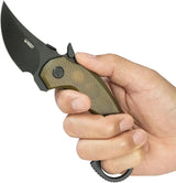 Kubey Jaw Pikal Karambit Linerlock KU440E - 14C28N Sandvik Stainless Blade, Ultem Handle, Thumb Disk by Kubey