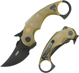 Kubey Jaw Pikal Karambit Linerlock KU440E - 14C28N Sandvik Stainless Blade, Ultem Handle, Thumb Disk by Kubey