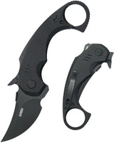 Kubey Jaw Pikal Karambit Linerlock KU440F - 2.5in Black Stonewash 14C28N Sandvik Karambit Blade G10 Handle by Kubey