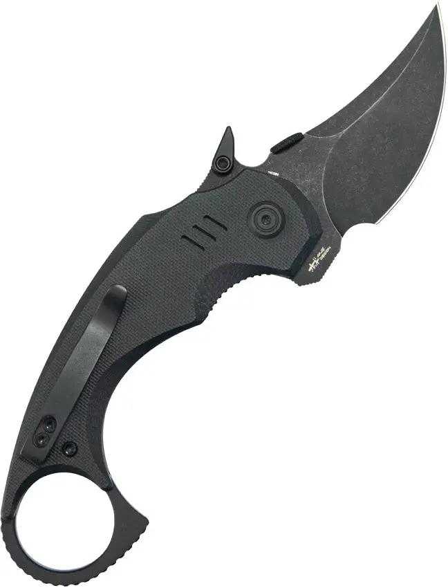 Kubey Jaw Pikal Karambit Linerlock KU440F - 2.5in Black Stonewash 14C28N Sandvik Karambit Blade G10 Handle by Kubey