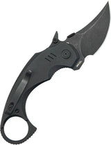 Kubey Jaw Pikal Karambit Linerlock KU440F - 2.5in Black Stonewash 14C28N Sandvik Karambit Blade G10 Handle by Kubey