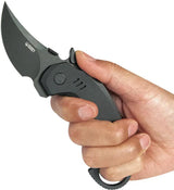 Kubey Jaw Pikal Karambit Linerlock KU440F - 2.5in Black Stonewash 14C28N Sandvik Karambit Blade G10 Handle by Kubey