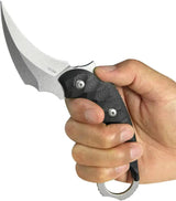 Kubey Velociraptor Fixed Blade KU448A - 8 Inch Overall 3 Inch Sandvik 14C28N Karambit Blade G10 Handle Extended Tang by Kubey