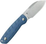 Kubey Microburst Fixed Blade Knife - Blue Micarta Handle, Full Tang, 14C28N Sandvik Steel, Tek-Lok by Kubey