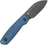 Kubey Microburst Fixed Blade Knife KU455C - Blue Micarta Handle Full Tang 14C28N Sandvik Drop Point by Kubey