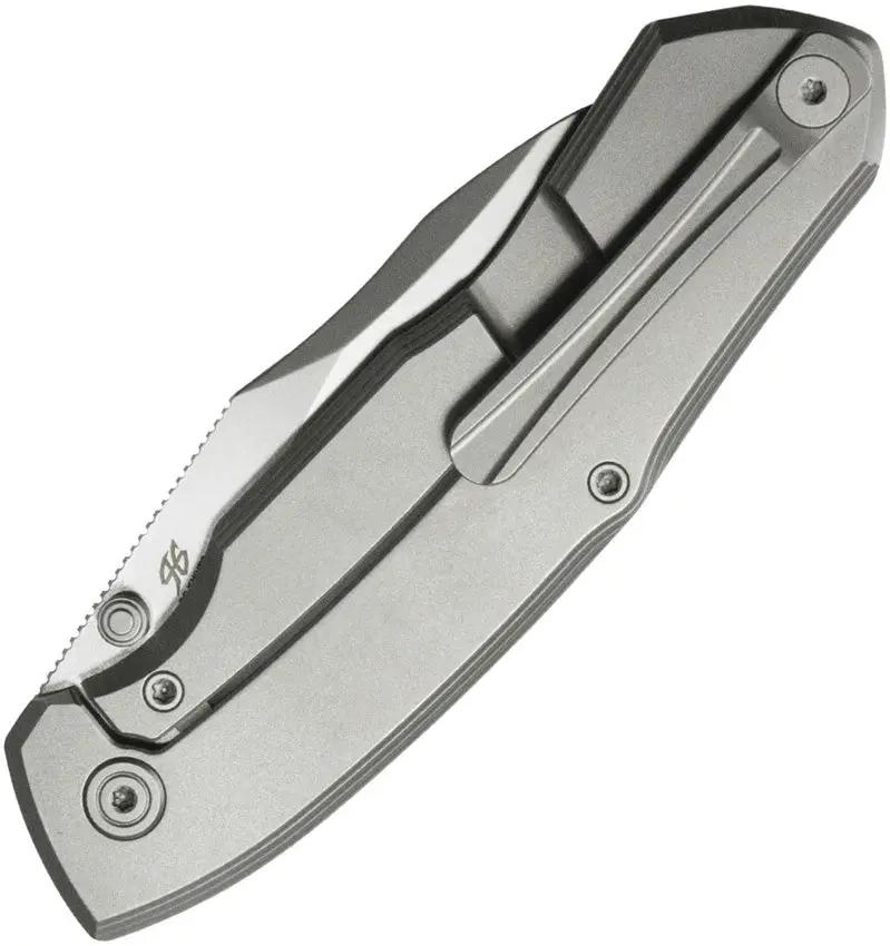 Kubey Mantra Framelock Gray Titanium KB459A - Bohler M390 Bead-Blast Wharncliffe Blade, 4.25in Closed by Kubey