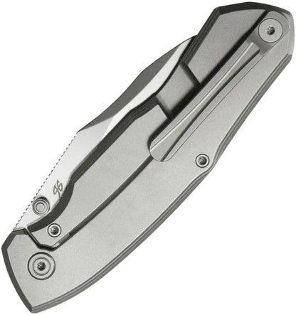 Kubey Mantra Framelock Gray Titanium KB459A - Bohler M390 Bead-Blast Wharncliffe Blade, 4.25in Closed by Kubey