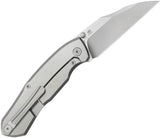 Kubey Mantra Framelock Gray Titanium KB459A - Bohler M390 Bead-Blast Wharncliffe Blade, 4.25in Closed by Kubey