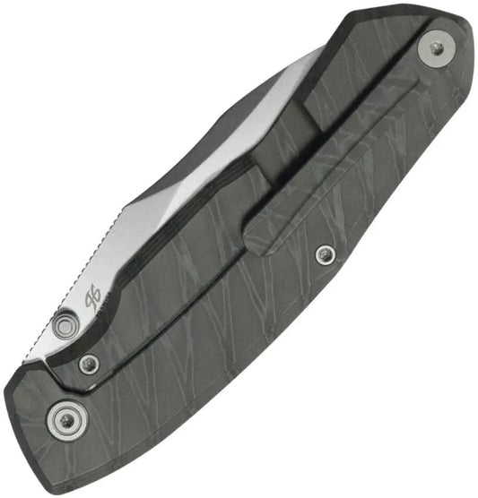 Kubey Mantra Framelock Flame Ti KB459B - Flame Anodized Titanium Handle Wharncliffe Blade by Kubey