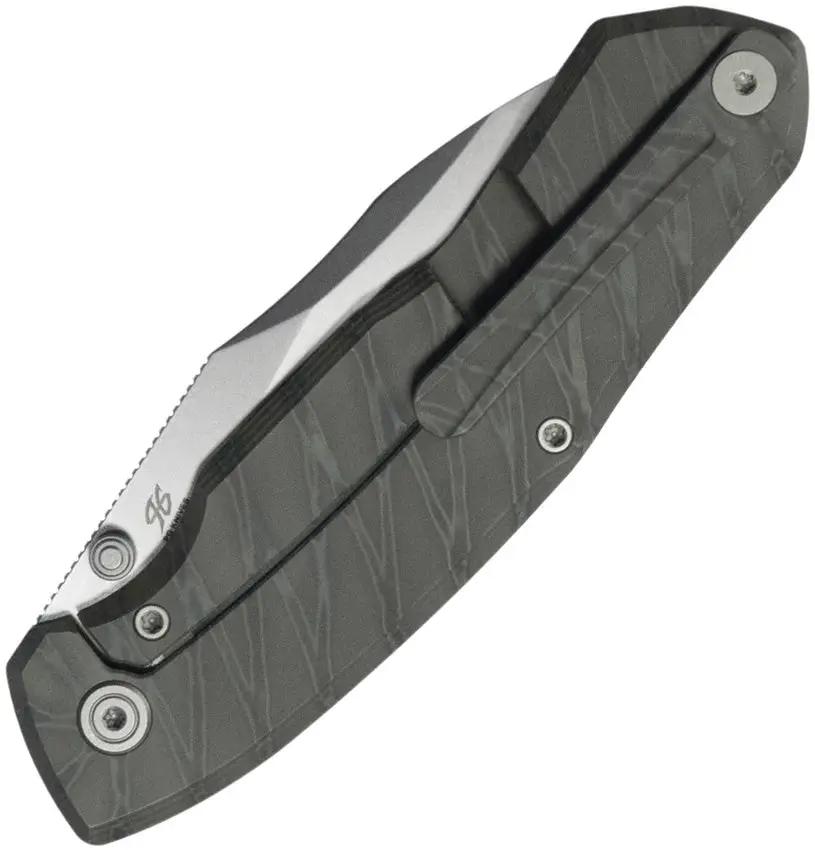 Kubey Mantra Framelock Flame Ti KB459B - Flame Anodized Titanium Handle Wharncliffe Blade by Kubey