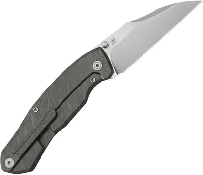 Kubey Mantra Framelock Flame Ti KB459B - Flame Anodized Titanium Handle Wharncliffe Blade by Kubey