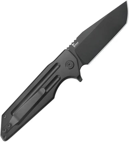 Kubey Relentless Button Lock DLC KB462C - Black M390 Tanto Blade With DLC Coating And Titanium Handle by Kubey