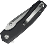 Kubey Calyce Linerlock - Black G10 Handle With Stonewashed 3.5Inch 14C28N Sandvik Stainless Blade by Kubey