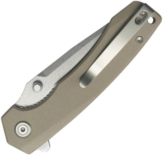 Kubey Calyce Linerlock Tan KU901P - 14C28N Sandvik Stainless Steel Blade Tan G10 Handle by Kubey