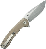 Kubey Calyce Linerlock Tan KU901P - 14C28N Sandvik Stainless Steel Blade Tan G10 Handle by Kubey