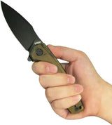 Kubey Calyce Linerlock Ultem KU901Z - Amber Ultem Handle for Durable Grip 14C28N Sandvik Stainless Blade by Kubey