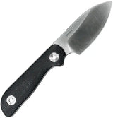 Kunwu Knives Stiffy P Fixed Blade Knife With Satin 3in Blade Full Tang Black Micarta Handle VANADIS8 Steel Outdoorsmen by Kunwu Knives