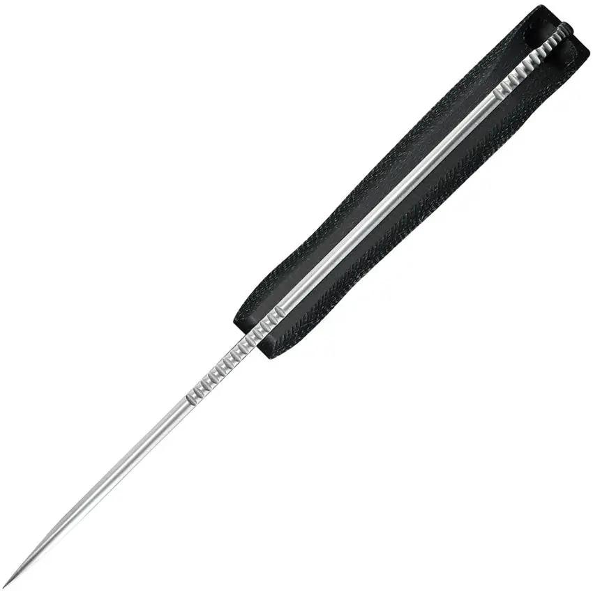 Kunwu Knives Stiffy P Fixed Blade Knife With Satin 3in Blade Full Tang Black Micarta Handle VANADIS8 Steel Outdoorsmen by Kunwu Knives