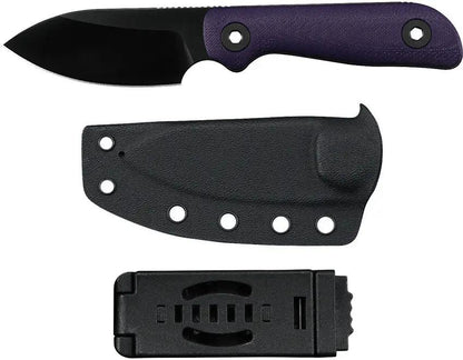 Kunwu Knives Stiffy P Fixed Blade Knife DLC Coated Vanadis 8 Steel Purple G10 Full Tang For Outdoor EDC Enthusiasts by Kunwu Knives