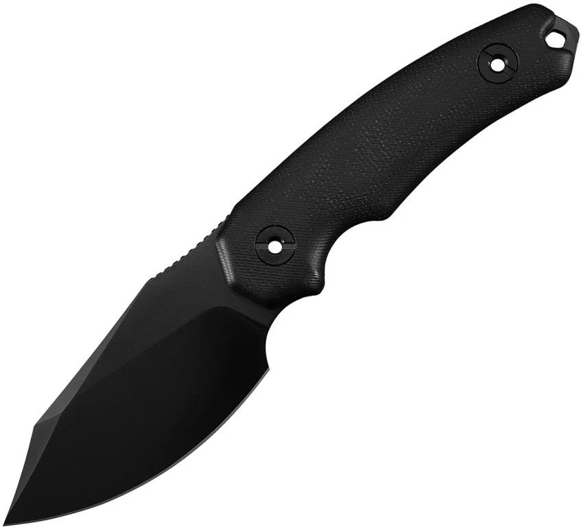 Kunwu Knives Stiffy D Fixed Blade 3.5in DLC Blade VANADIS4 Steel Full Tang Black Micarta Kydex Sheath For Outdoorsmen by Kunwu Knives