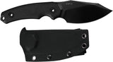 Kunwu Knives Stiffy D Fixed Blade 3.5in DLC Blade VANADIS4 Steel Full Tang Black Micarta Kydex Sheath For Outdoorsmen by Kunwu Knives