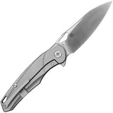 Kunwu Zen Framelock Folding Knife K704 With Elmax Satin Blade Gray Titanium Handle For EDC Enthusiasts by Kunwu Knives