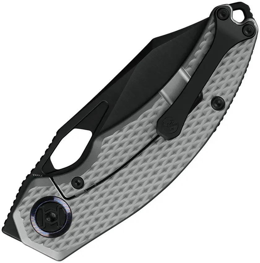 Kunwu Compadre Framelock DLC Knife Vanax Steel Blade 3 Inch Black Titanium Handle Thumb Pull EDC by Kunwu Knives