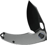 Kunwu Compadre Framelock DLC Knife Vanax Steel Blade 3 Inch Black Titanium Handle Thumb Pull EDC by Kunwu Knives