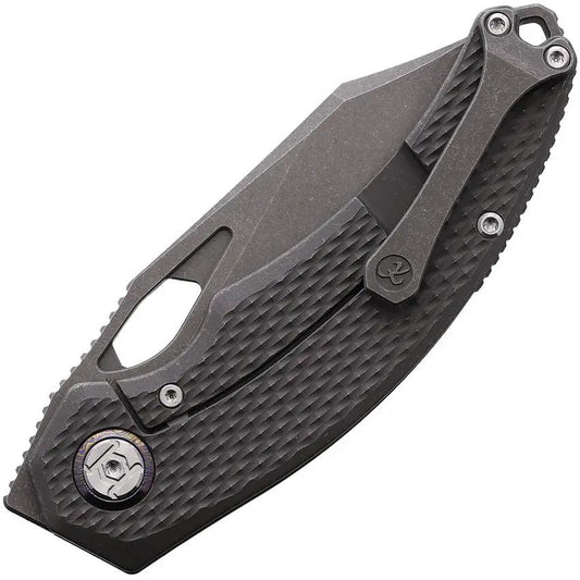 Kunwu Padre Framelock SW Knife Three Point Five Inch Blade VANAX Stainless Titanium Checkered Handle EDC Ready by Kunwu Knives