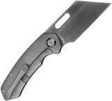 Kunwu Knives Primo Framelock Gray K710T1A Premium Vancron Steel Blade Satin Cleaver Titanium Handle EDC Ready by Kunwu Knives