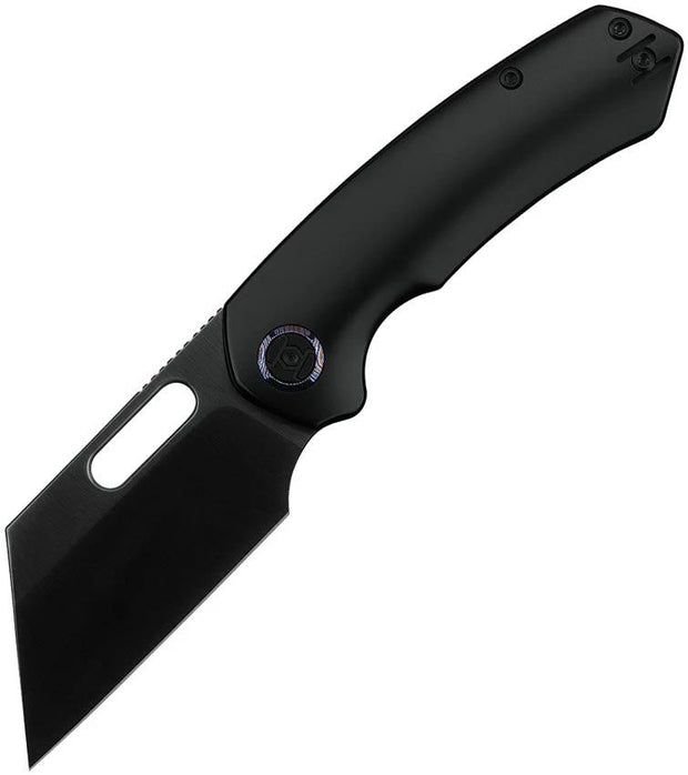 Kunwu Primo Framelock Knife Premium Black DLC Cleaver Blade Titanium Handle For EDC Enthusiasts by Kunwu Knives