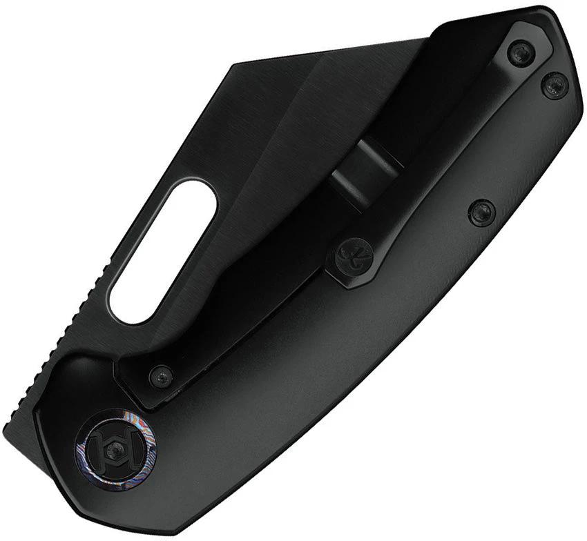 Kunwu Primo Framelock Knife Premium Black DLC Cleaver Blade Titanium Handle For EDC Enthusiasts by Kunwu Knives