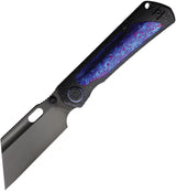 Kunwu Cochise Framelock Timascus Knife With Honeydew Titanium Handle And Black DLC Blade For EDC Enthusiasts by Kunwu Knives