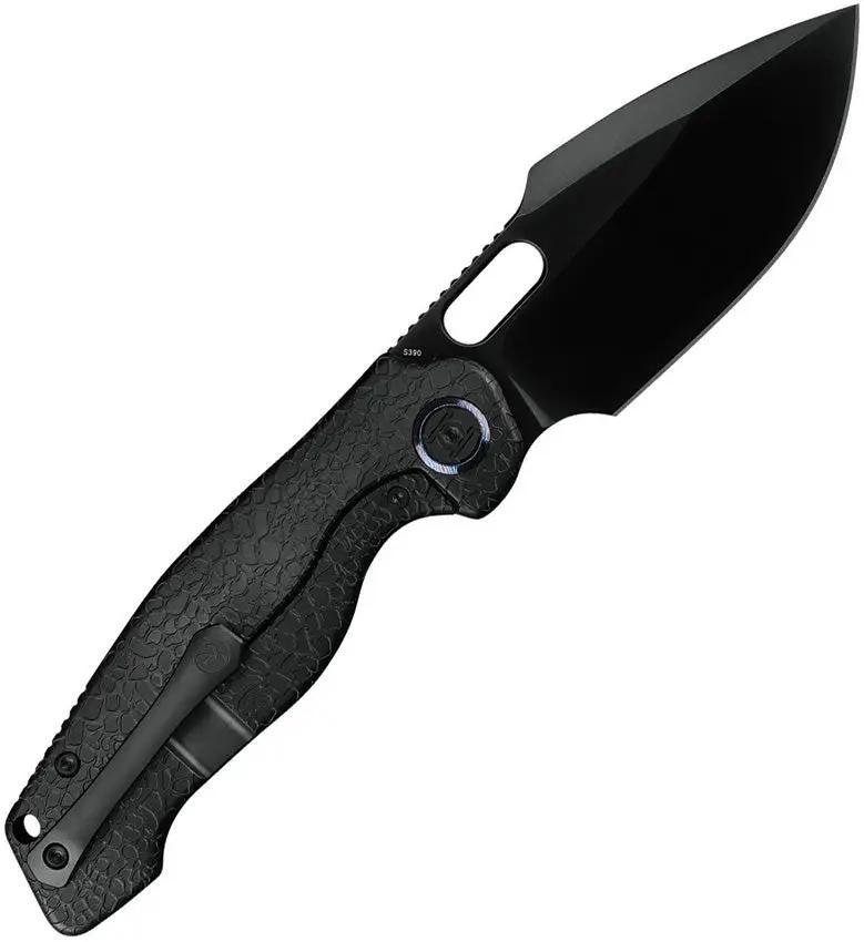 Kunwu Knives Gringo Framelock DLC EDC Knife For Enthusiasts With Black DLC Blade And Honeydew Titanium Handle by Kunwu Knives