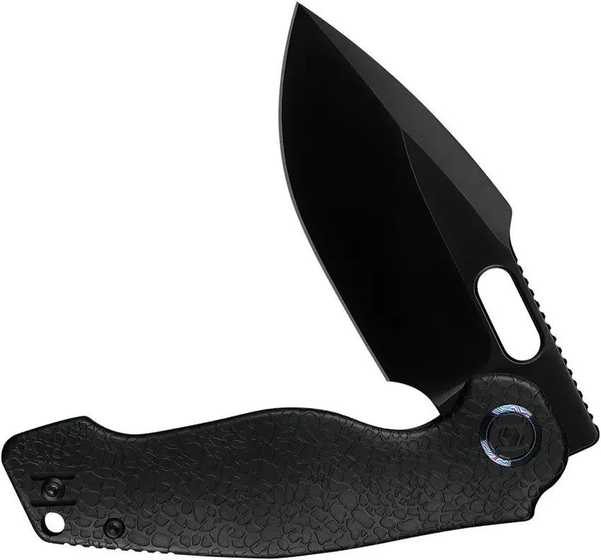 Kunwu Knives Gringo Framelock DLC EDC Knife For Enthusiasts With Black DLC Blade And Honeydew Titanium Handle by Kunwu Knives