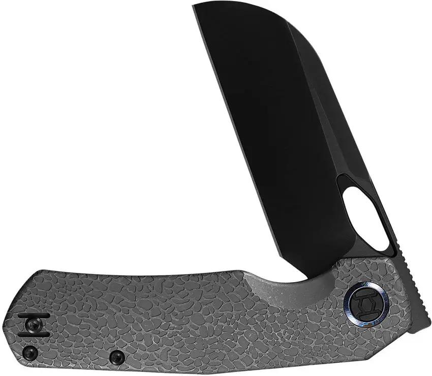 Kunwu Knives S Tao II Framelock DLC Vanax Steel Sheepsfoot S703LR24 Titanium Honeydew Stonewash EDC by Kunwu Knives