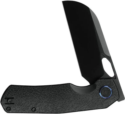 Kunwu Knives S-Tao II Framelock DLC Vanax Steel 3.5in Sheepsfoot Blade Titanium Honeydew Handle EDC Ready by Kunwu Knives