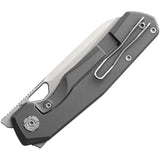 Kunwu TAO Framelock Sheepsfoot S703 Premium EDC Knife with Satin 3.5 Inch Blade, Gray Titanium Handle, Vanax 60 62 HRC by Kunwu Knives