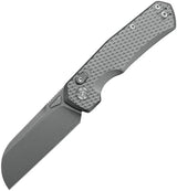Kunwu Knives Compact Chad XT Lock Knife PM60 Stonewashed Sheepsfoot Blade Titanium Diamond Texture Handle EDC Ready by Kunwu Knives