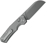 Kunwu Knives Compact Chad XT Lock Knife PM60 Stonewashed Sheepsfoot Blade Titanium Diamond Texture Handle EDC Ready by Kunwu Knives