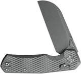 Kunwu Knives Compact Chad XT Lock Knife PM60 Stonewashed Sheepsfoot Blade Titanium Diamond Texture Handle EDC Ready by Kunwu Knives